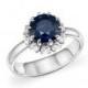 Roberto Coin Platinum Sapphire and Diamond Halo Ring