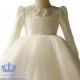 Ivory Lace Tulle Flower Girl Dress Wedding Junior Bridesmaid With Long Sleeve