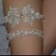 OFF WHITE wedding garter, bridal garter, lace garter, keepsake and toss garter, wedding garter, flower garter, customizable, garter