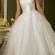 LAN TING BRIDE Princess Wedding Dress - Reception See-Through Ankle-length Jewel Tulle With Appliques Button Sash / Ribbon