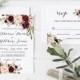 Wedding Invitation Template Set  floral Printable wedding invites set  Wedding Invitation Suite Rustic Wedding Invitation ASPM001