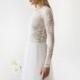 Round Neck-Line Long Sleeves Sheer Lace and Maxi Tulle, Tulle and Lace bridal gown 1152