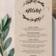 Rustic Wedding Menu Template, Printable Menu Card, Editable Text, Instant Download, DIY Wedding Reception Menu, Digital PDF File  #023-113WM