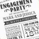 LETTERPRESS Engagement Party Printable Invitation