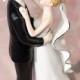 White and Silver Porcelain  Cake Topper Figurine - Custom Painted Hair Color Available - 707563
