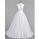 White Azazie Doreen BG - Button Illusion Sweep Train Satin, Tulle And Lace Dress - Cheap Gorgeous Bridesmaids Store