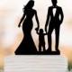 Funny Wedding Cake topper with boy, bride and groom wedding cake topper with child, funny wedding cake topper with kid, boy cake topper
