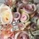 Wedding button bouquet, in vintage pink and ivory, flower bouquet, wedding bouquet, UK seller