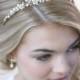 Pearl Gold Tiara, Bridal Hair Accessory, Gold Tiara, Pearl Bridal Crown, Wedding Crown, Bridal Headpiece, Rhinestone Bridal Tiara ~TI-723-G