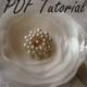 Jenny Glass pearl crystal brooch component Beading pattern Fabric flower bouquet component Hair pin applique Wedding decoration Tutorial