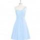 Sky_blue Azazie Sariah - Knee Length Sweetheart Strap Detail Chiffon Dress - Cheap Gorgeous Bridesmaids Store