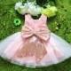 Rose Gold Sequin Sash Baby Girl Dress, Toddler Fancy Pageant Dress, Baby Birthday Dress, Infant Dress, PD111-2