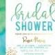 "Rosie" Green Blue Ombre Bridal Shower Invitation