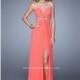 Black La Femme 21355 - High Slit Dress - Customize Your Prom Dress