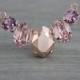 Crystal Bridal necklace, Rose gold necklace, Wedding jewelry, Swarovski crystal necklace, Blush crystal Bridesmaid necklace Wedding necklace