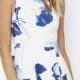 Day And Foliage Blue And Ivory Floral Print Dress