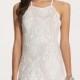 Beautiful White Holiday Dress Bodycon Backless Tie Embroidered Shoulder Strap Dress
