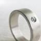 Men's wedding band - palladium sterling silver and Moissanite engagement ring - his and hers - his and his - hers and hers