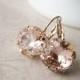 Blush and Rose Gold Bridesmaid Earrings Swarovski Crystal Elements Vintage Rose Wedding Jewelry Lightest Pink Bridal Earrings Romantic Drops