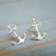 Anchor Stud Earrings, Sterling Silver Studs, Nautical Jewelry, Bridesmaid Earrings