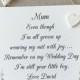 Mother of The Groom Plaque Groom's Gift Wedding Shabby Chic Sign Wooden W112