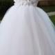 White tutu dress Flower Girl Dress baby dress toddler birthday dress wedding dress 1T 2T 3T 4T 5T 6T