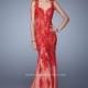 La Femme 21156 Navy,Red Dress - The Unique Prom Store