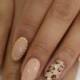 Nude Leopard Print Gold Glitter And Stud - Nail Art Gallery