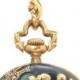 Haas Neveux Yellow Gold Enamel And Diamond Set Porcelain Dial Lapel Watch