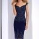Navy Beaded Long Gown by Clarisse - Color Your Classy Wardrobe
