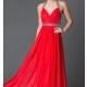 Red Floor Length Halter Prom Dress with Jewel Detailing by Sequin Hearts - Discount Evening Dresses 