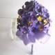 Purple Pansy Bridal Bridesmaid Bouquet Spring Pansies Wedding Nosegay