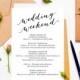 Wedding Weekend Itinerary Details Card Insert, Wedding Information Card Template, DIY Template, Printable Wedding Card Templates #BT104
