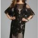 Black/Nude Floral Embellished Gown by Lara Designs - Color Your Classy Wardrobe