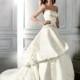 Classic Strapless Satin Ball Gown Sleeveless Floor Length Wedding Dresses - Compelling Wedding Dresses
