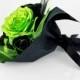 Gift bouquet of handcrafted paper flowers in lime green and black, First anniversary flower bouquet, get well soon bouquet, Graduation - $19.99 USD