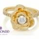Flower Engagement Ring, Flower Gold Ring, Engagement Ring, 18k Gold Ring, Unique Engagement Ring, Flower Diamond Ring, Gold Ring, Custom