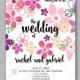 Daisy wedding invitation or card with tropical floral background
