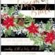 Poinsettia wedding invitation red floral wreath vector card template