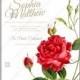 Watercolor vintage rose wedding invitation card template