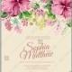 Hibiscus wedding invitation card template