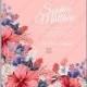 Hibiscus wedding invitation card template