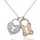 1.2TCW Pave Lab Diamond Heart & Lock Necklace Pendant