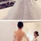 Trumpet/Mermaid Off-the-Shoulder Long Sleeves Lace Sweep/Brush Train Wedding Dresses