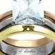 5CT Emerald Cut Russian Lab Diamond Solitaire Bridal Set Wedding Band Ring