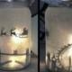 Night Light, Mood Lighting, Santa Over London In A Jar, Fairy Jar, Glitter Jar, Christmas, Light Up Jars, Mason Jars