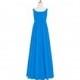 Ocean_blue Azazie Tiana JBD - Scoop Floor Length Chiffon Bow/Tie Back Dress - Charming Bridesmaids Store