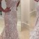 Elegant Mermaid Sleeveless Wedding Dress With Court Train WD051
