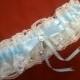Cinderella Slipper Light Baby Blue & Ivory Princess Lace Wedding Garter Belt