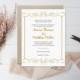 Elegant Swirls (Gold) Printable Wedding Invitation PDF Template - DIY Printable Wedding Invitation Editable PDF Template - DiY You Print - $8.00 USD